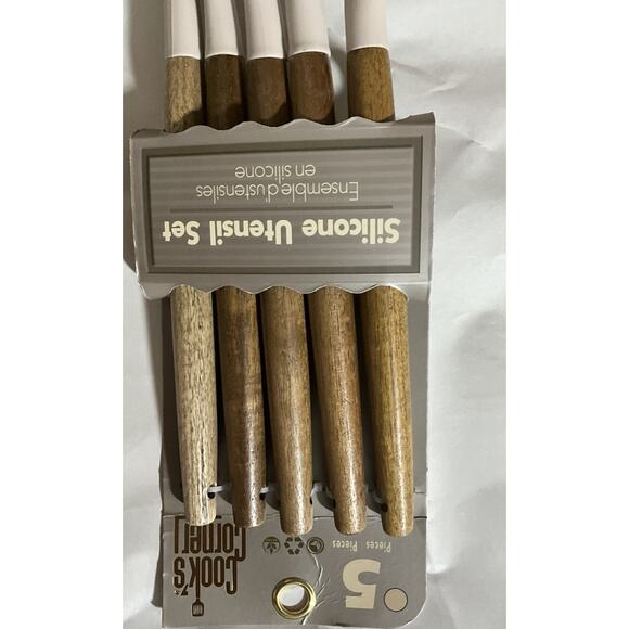 Kitchen Utensils Silicone Cooking Utensils, Nonstick With Natural Acacia Wood - Picture 2 of 13